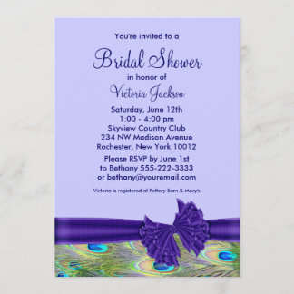 Invitation Mariage de Paon Violet