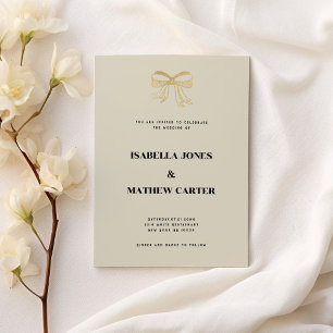 Invitation Mariage de parties scintillant d'arc en or neutre