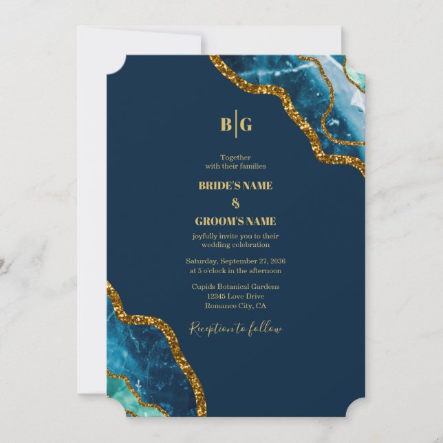 Invitation Mariage de Parties scintillant de la géométrie de  (Devant)