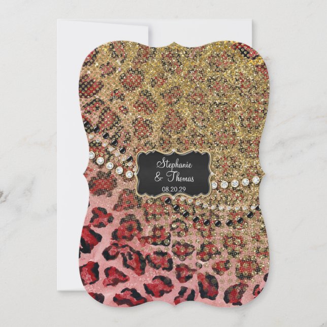 Invitation Mariage de Parties scintillant de Poster de animal (Devant)