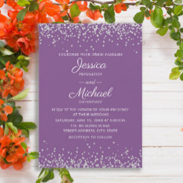 Invitation Mariage de Parties scintillant moderne élégant vio