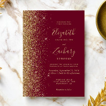 Mariage de Parties scintillant or rouge Bourgogne