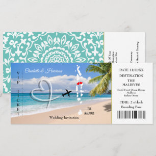 Invitation Mariage de Pass d'embarquement Maldives