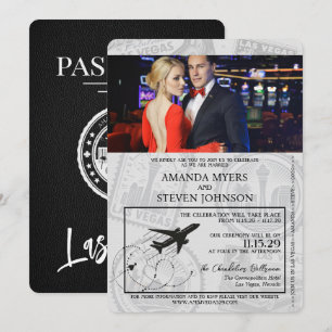 Invitation Mariage de passeport Black Las Vegas