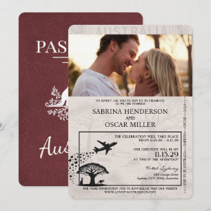 Invitation Mariage de passeport de l'Australie Bourgogne