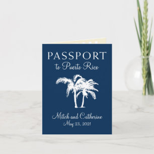 Invitation Mariage de passeport San Juan Porto Rico Palm Tree