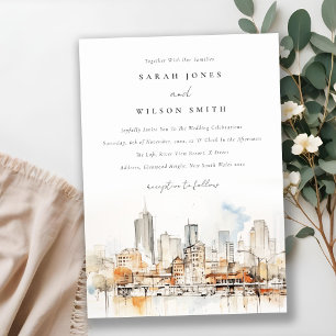 Invitation Mariage de paysage de l'aquarelle Atlanta Georgia