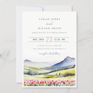 Invitation Mariage de paysage floral de printemps de pays min