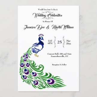 Invitation Mariage de Peacock élégant