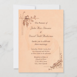Invitation Mariage de pêche vintage