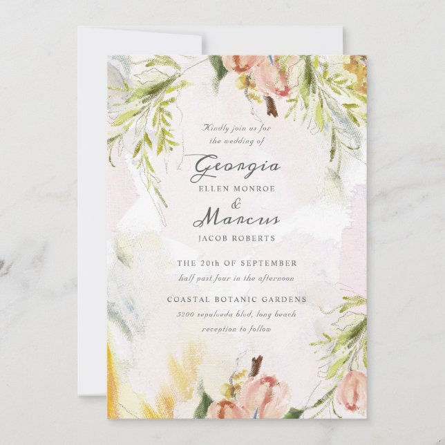 Invitation Mariage de peintures à l'huile de printemps (Devant)