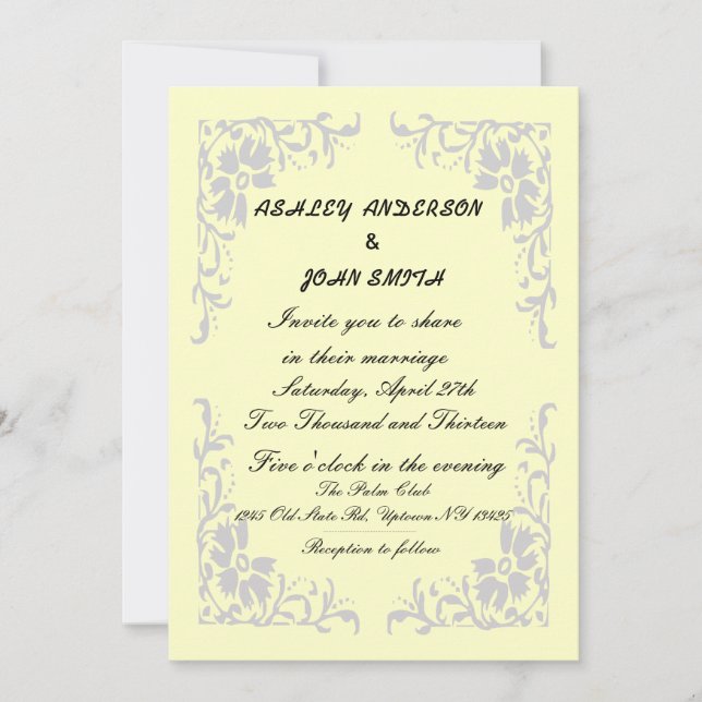 Invitation Mariage de personnaliser (Devant)