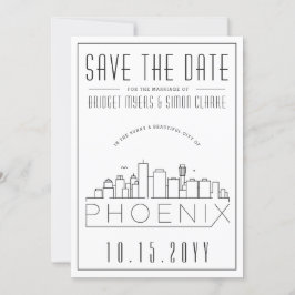 Invitation Mariage de Phoenix - Skyline stylisé - Save the Da