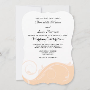 Invitation Mariage de pinceau de fleur de Pêche invite