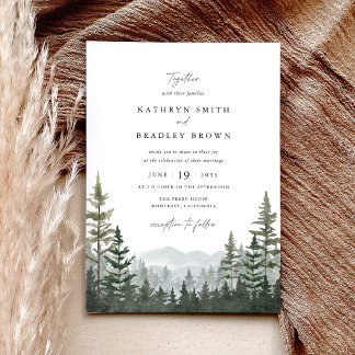 Invitation Mariage de pinède de montagne