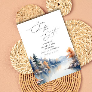 Invitation Mariage de pins rustiques Enregistrer la date