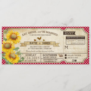 Invitation Mariage de pique-nique de pays de contrôle de