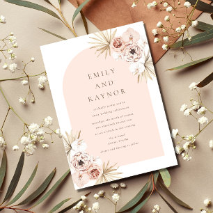Invitation Mariage de plage bohème en or rose
