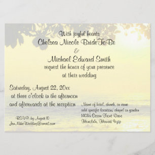 Invitation Mariage de plage Coucher de soleil sur l'océan