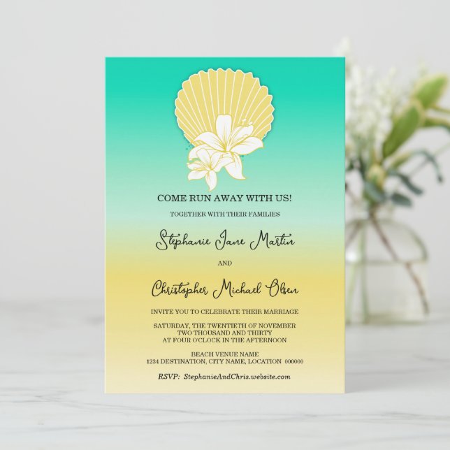 Invitation Mariage de plage de destination (Debout devant)