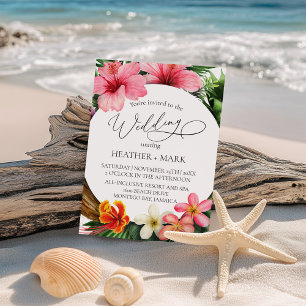 Invitation Mariage de plage de fleurs tropicales