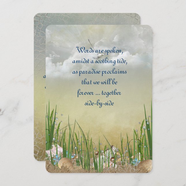 Invitation Mariage de plage d'été (Devant / Derrière)