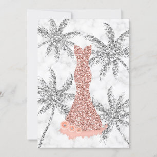 Invitation Mariage de plage femme de chambre habillée marbre 