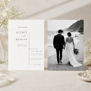Invitation Mariage de plage minimal élégant avec un couple ro