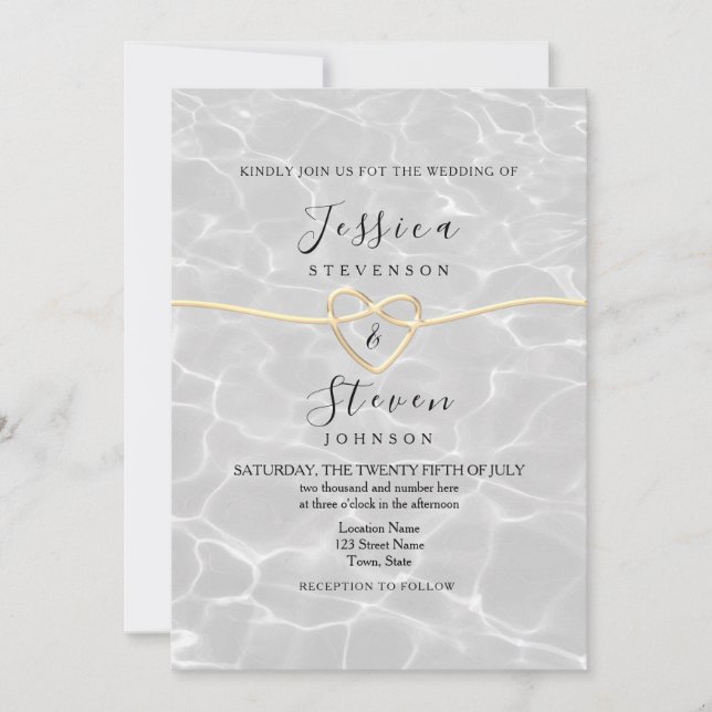 Invitation Mariage de plage moderne (Devant)