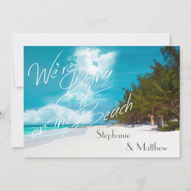 Invitation Mariage de plage Nous le faisons sur le Mariage de (Devant)