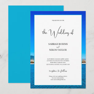 Invitation Mariage de plage océanique côtière