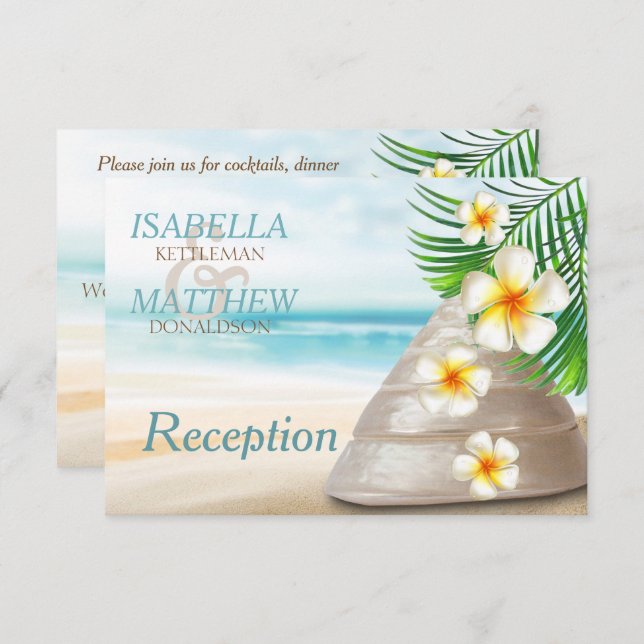 Invitation Mariage de plage pour le Mr & Mrs. | Réception (Devant / Derrière)