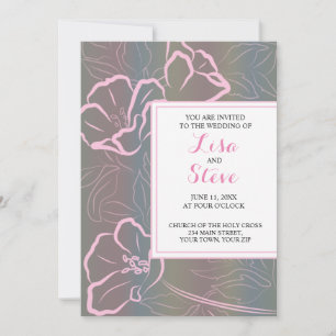 Invitation Mariage de plage tropical à l'hibiscus