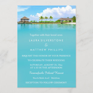 Invitation Mariage de plage tropical de station de vacances