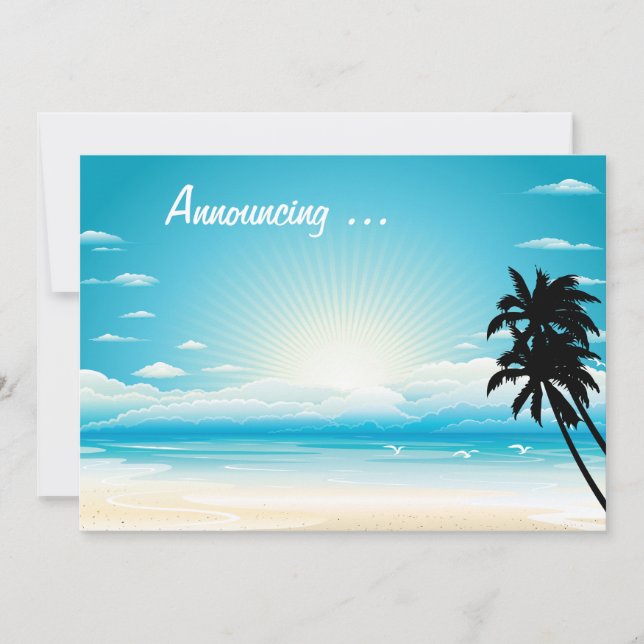 Invitation Mariage de plage tropicale (Devant)