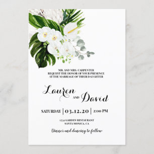 Invitation Mariage de plage tropicale