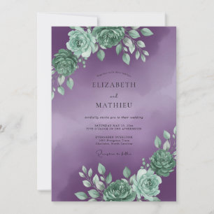 Invitation Mariage de Plume Orné de Succulentes