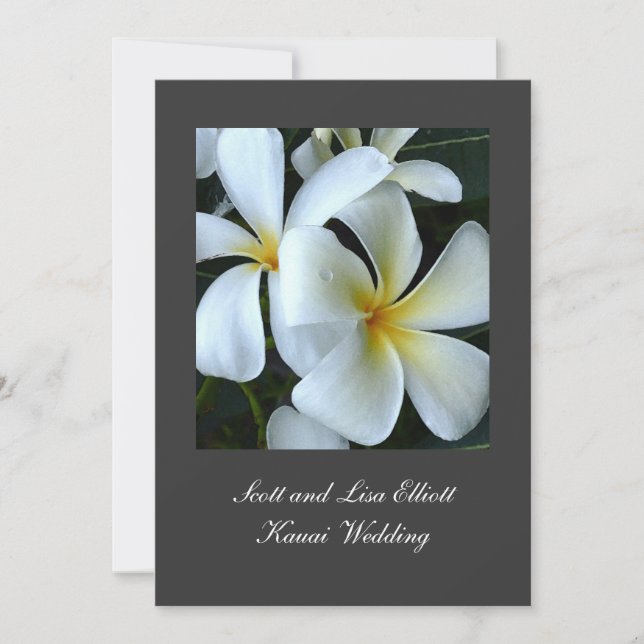 Invitation Mariage de Plumeria de Kauai (Devant)