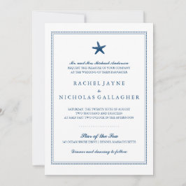 Invitation Mariage de poisson étoile bleu gracieux de la mari