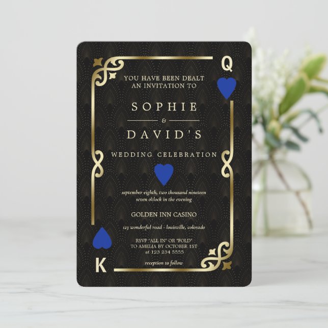 Invitation Mariage de poker au Glam Blue Casino Las Vegas (Debout devant)