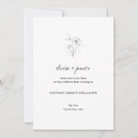 Mariage de police de script fleur sauvage moderne