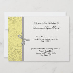 Invitation Mariage de poste gris jaune blanc