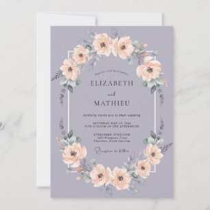 Invitation Mariage de printemps à l'aquarelle lavande assourd