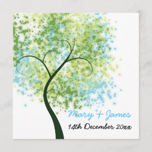 Invitation Mariage de printemps arbre tourbillonnant "Sauvez 