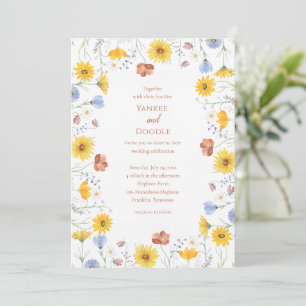 Invitation Mariage de printemps aux fleurs sauvages modernes
