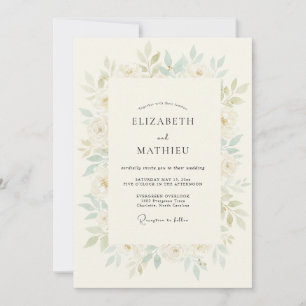 Invitation Mariage de printemps délicat à la menthe douce