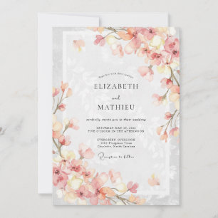 Invitation Mariage de printemps délicat au pêcher