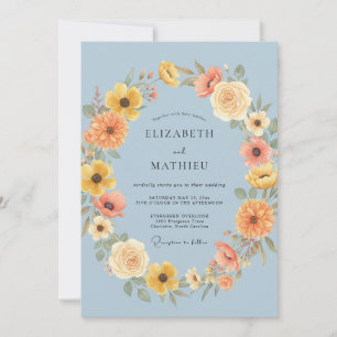 Invitation Mariage de printemps délicieux bleu poudre
