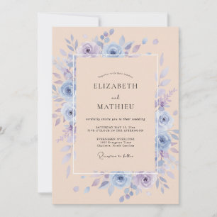 Invitation Mariage de printemps distingué pêche