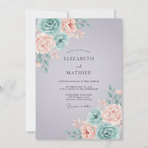 Invitation Mariage de printemps doux lilas